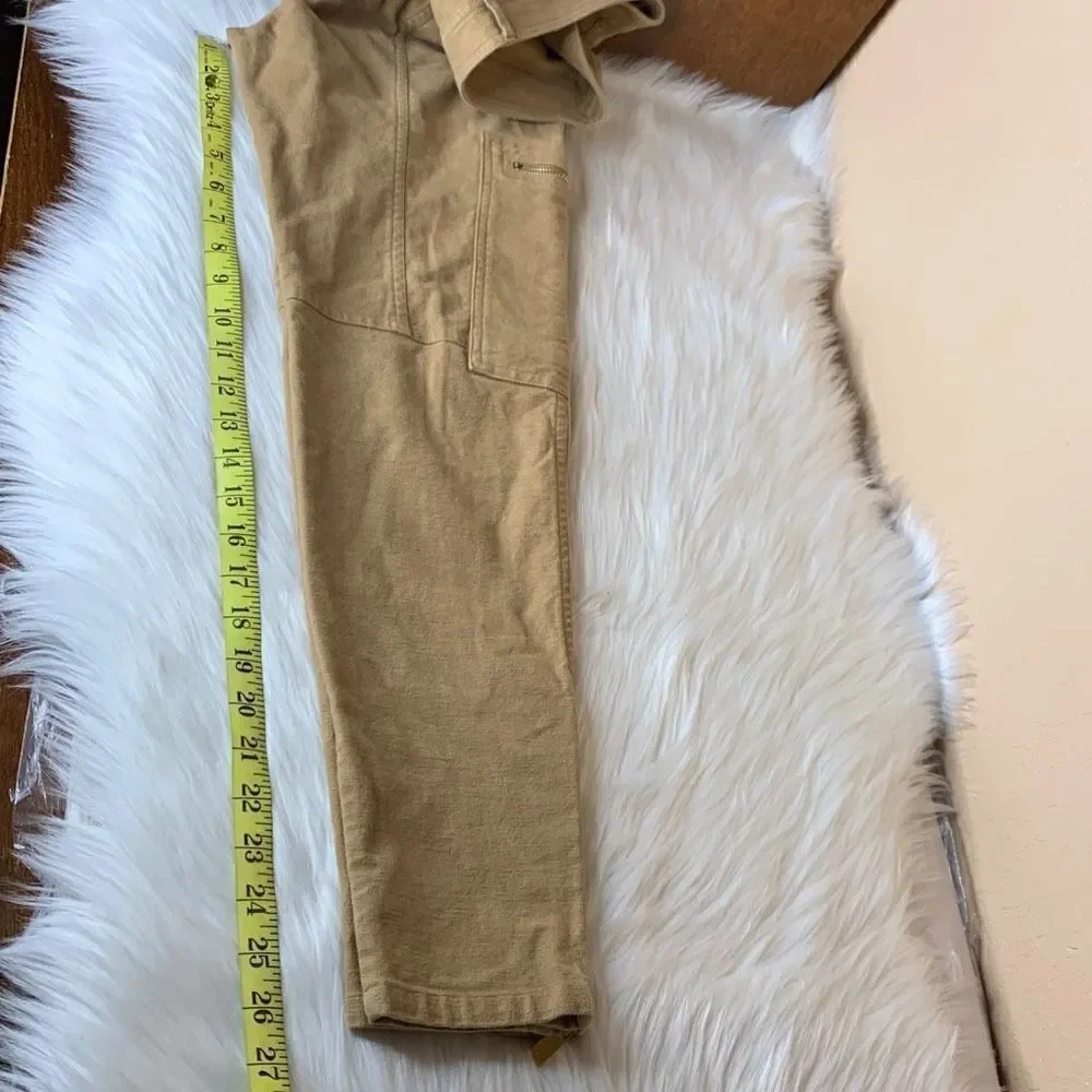 Michael Kors Soft Brushed Ankle Skinny Zipper Cargo Pants In Fawn Size 2